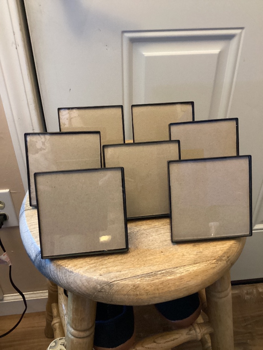 Lot of 7 Black 4x4 Picture Frames Display Horizontal or Vertical